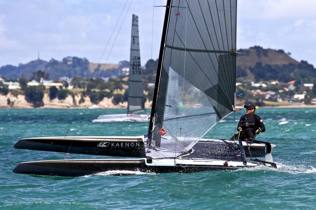 Pete Melvin (USA) A-class catamaran Nationals Takapuna February 8, 2014 © Richard Gladwell www.photosport.co.nz